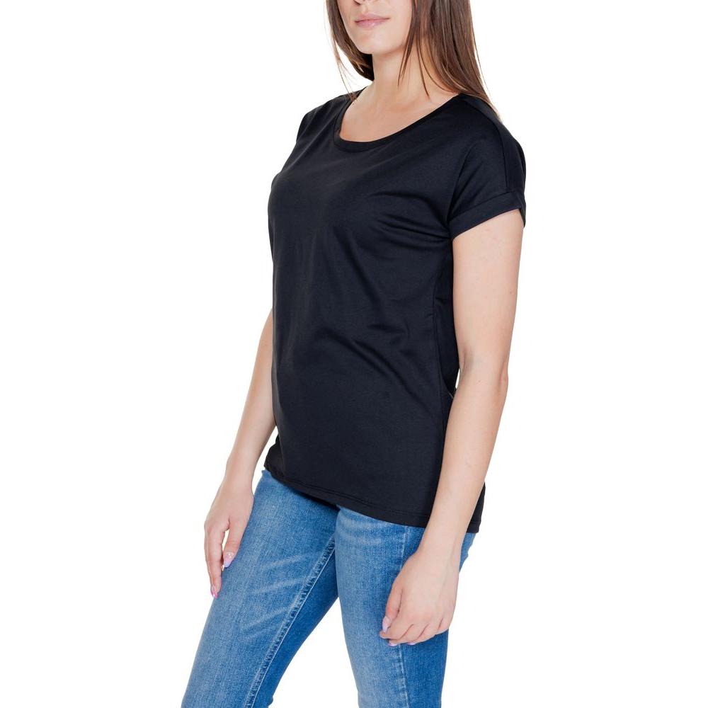Vila Clothes Black Cotton Tops & T-Shirt Vila Clothes Tan