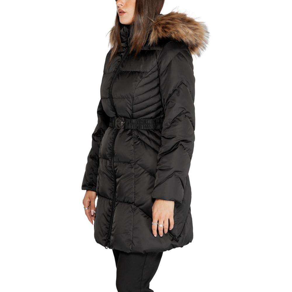 Guess Black Polyester Jackets & Coat Guess Dark Slate Gray