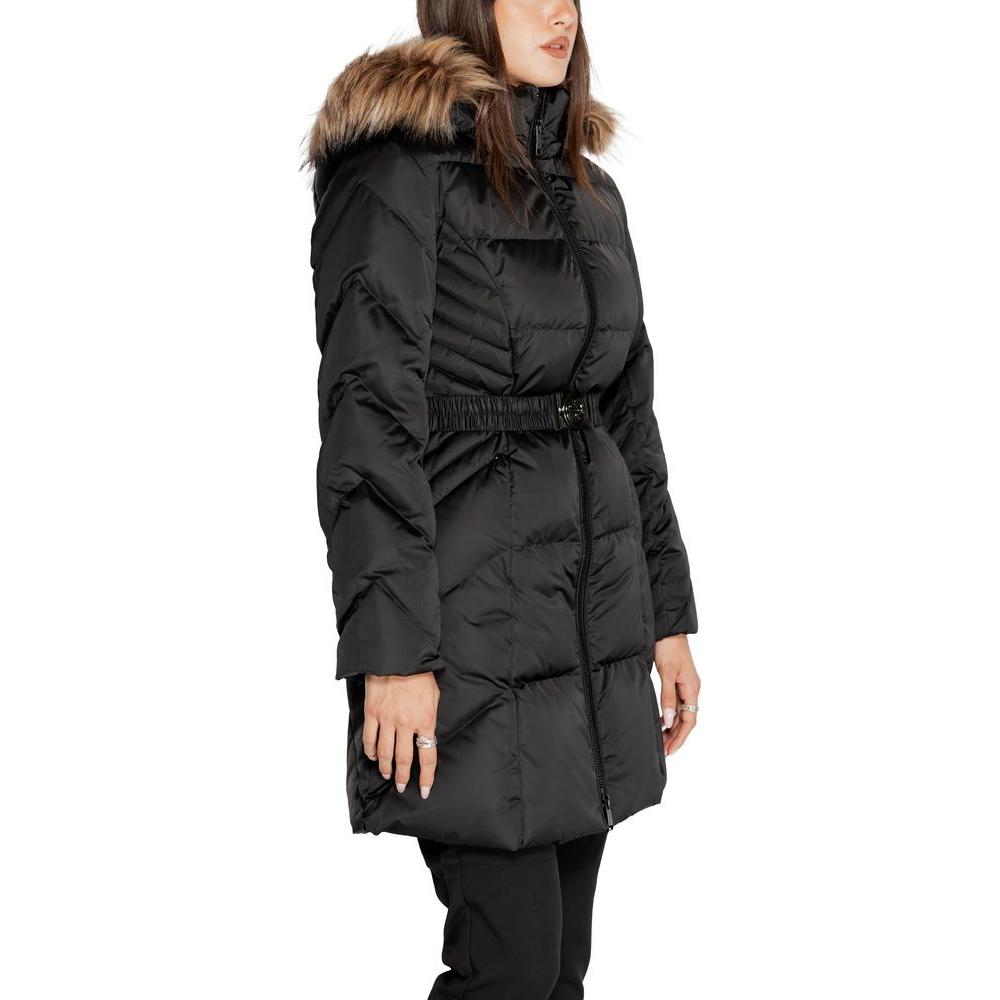 Guess Black Polyester Jackets & Coat Guess Dark Slate Gray