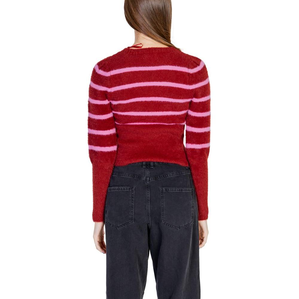 Only Red Nylon Sweater Only Dark Slate Gray