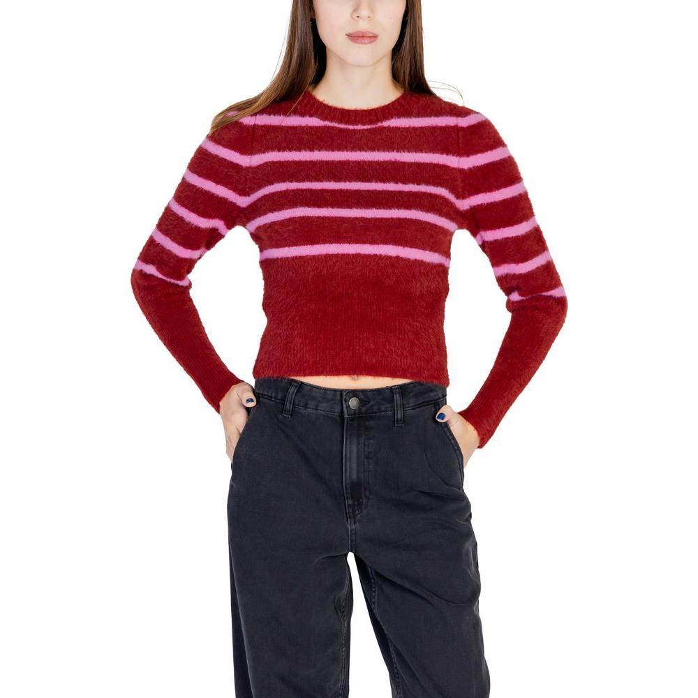 Only Red Nylon Sweater Only Dark Red