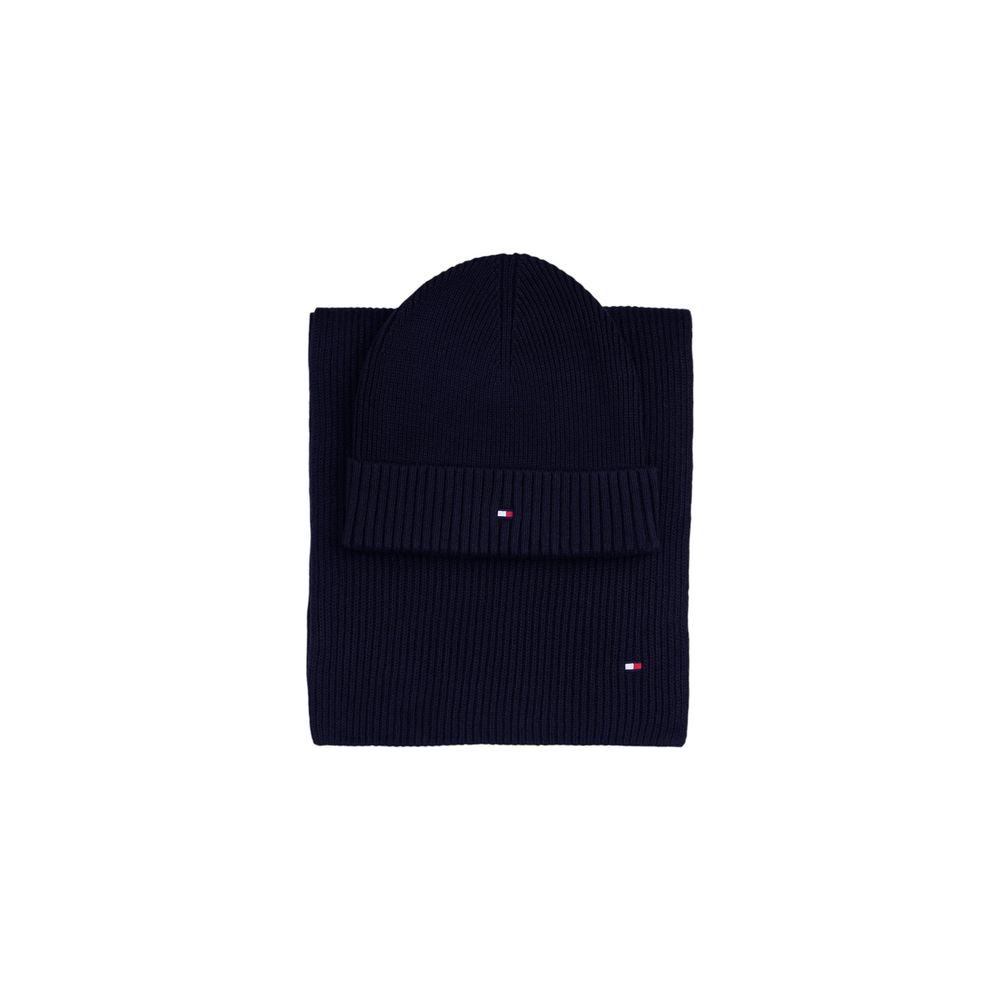 Tommy Hilfiger Blue Cotton Scarf Tommy Hilfiger Black