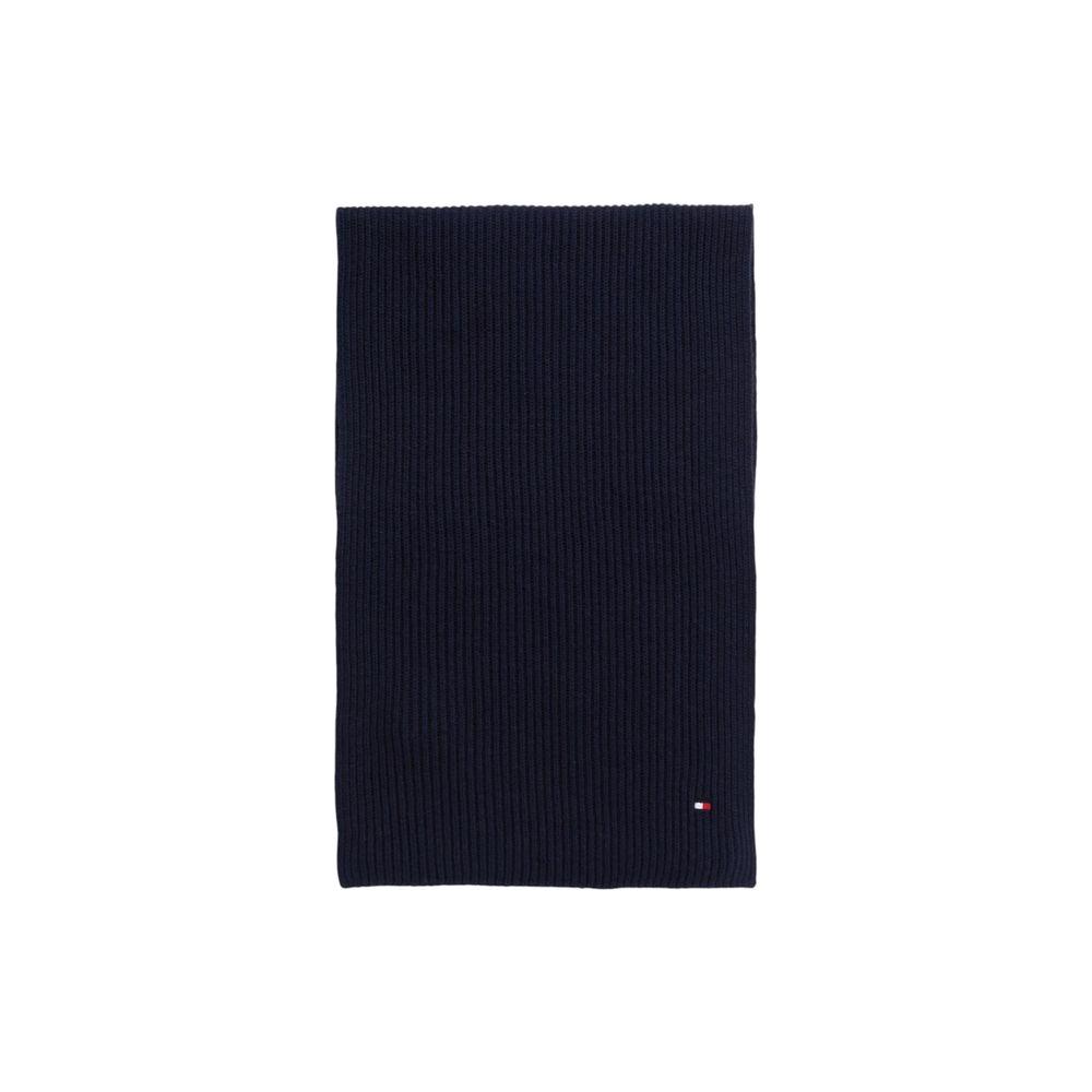 Tommy Hilfiger Blue Cotton Scarf Tommy Hilfiger Black