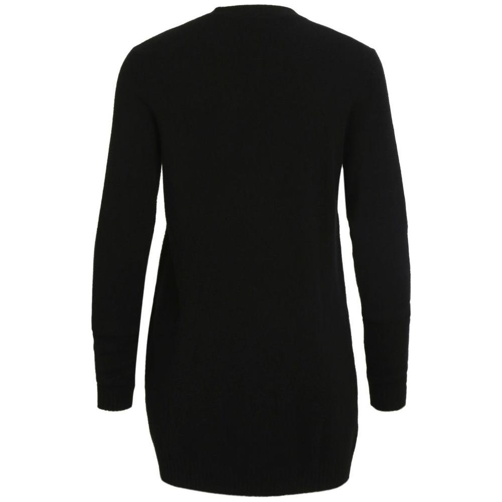 Vila Clothes Black Viscose Cardigan Vila Clothes Black
