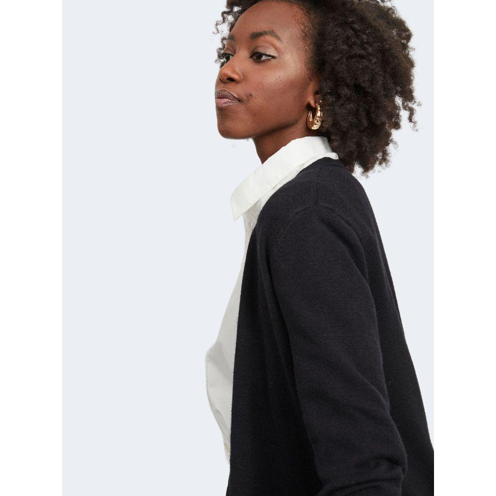 Vila Clothes Black Viscose Cardigan Vila Clothes Lavender