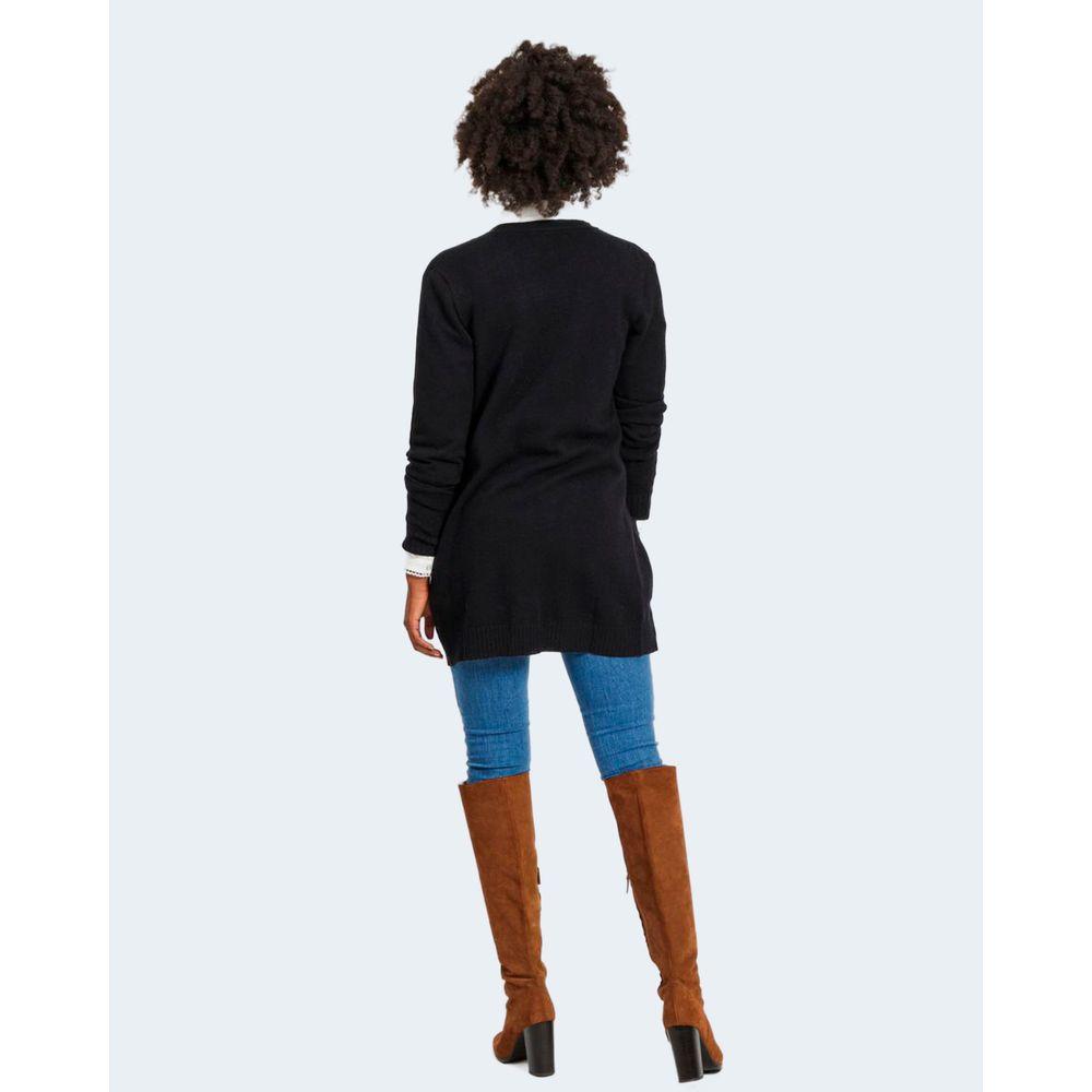 Vila Clothes Black Viscose Cardigan Vila Clothes Lavender