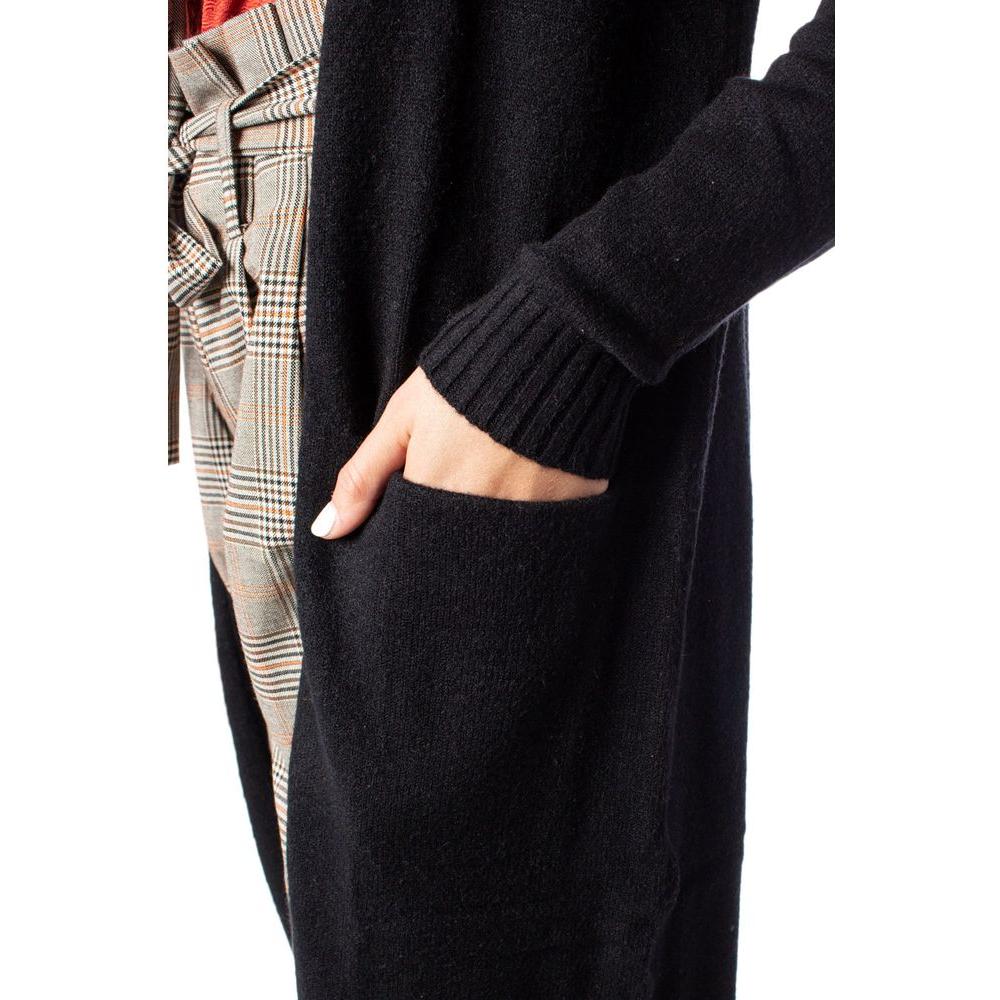 Vila Clothes Black Viscose Cardigan Vila Clothes Black