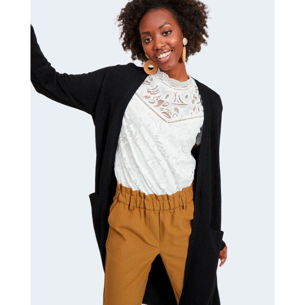 Vila Clothes Black Viscose Cardigan Vila Clothes Black