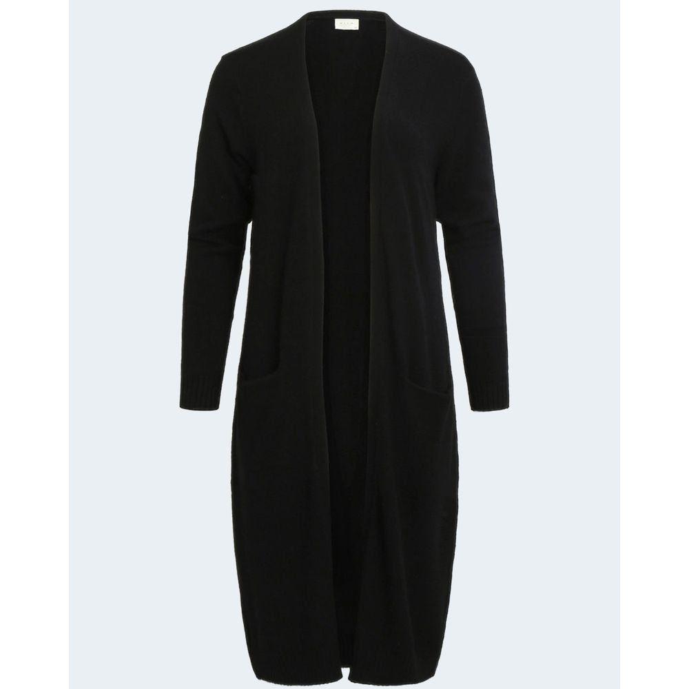 Vila Clothes Black Viscose Cardigan Vila Clothes Lavender
