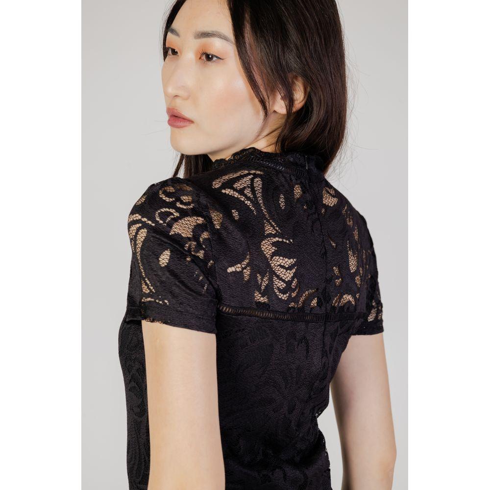 Vila Clothes Black Polyamide Tops & T-Shirt Vila Clothes Gray