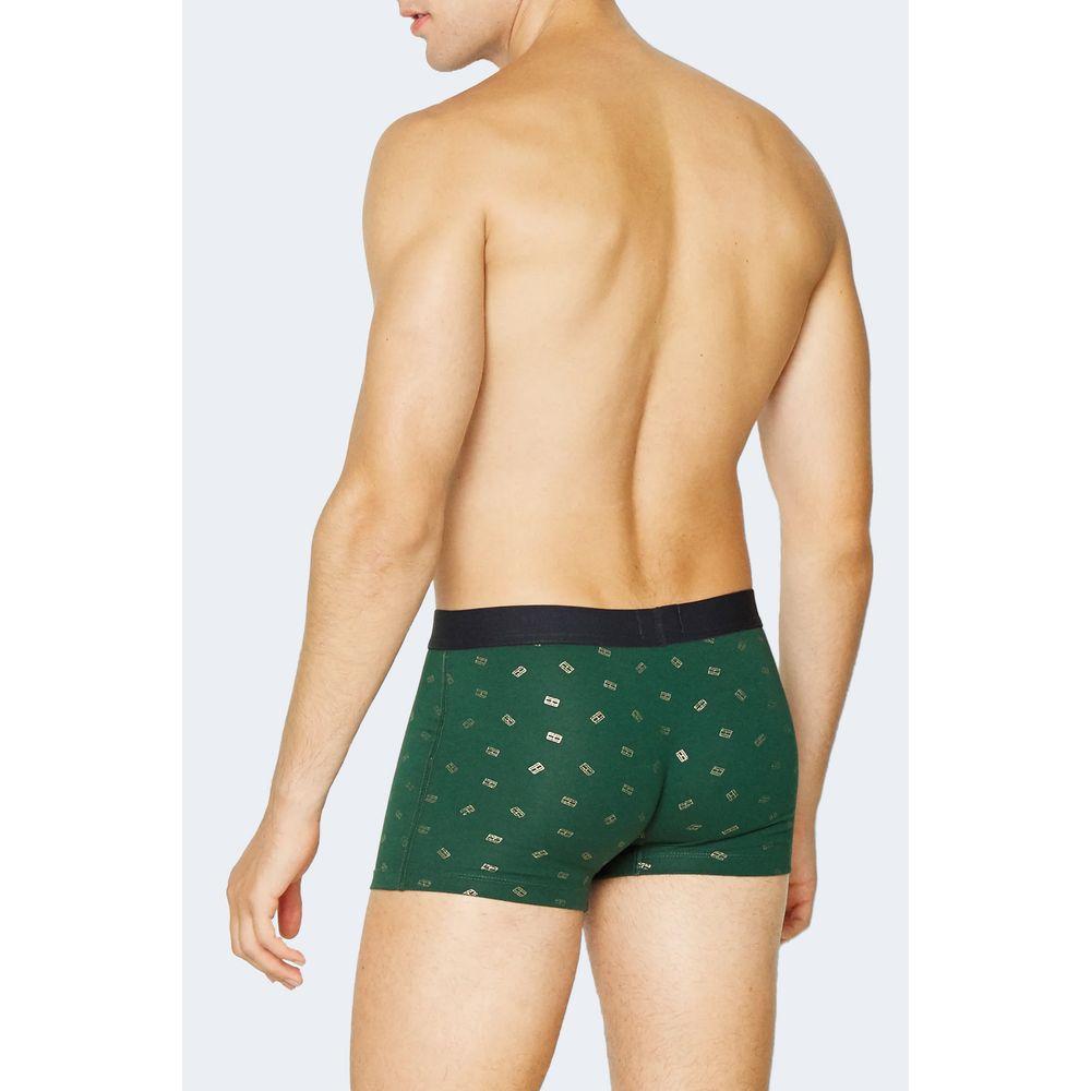 Tommy Hilfiger men's green cotton underwear, Fall/Winter collection, 95% cotton, 5% elastane, showing back view of boxer shorts.
