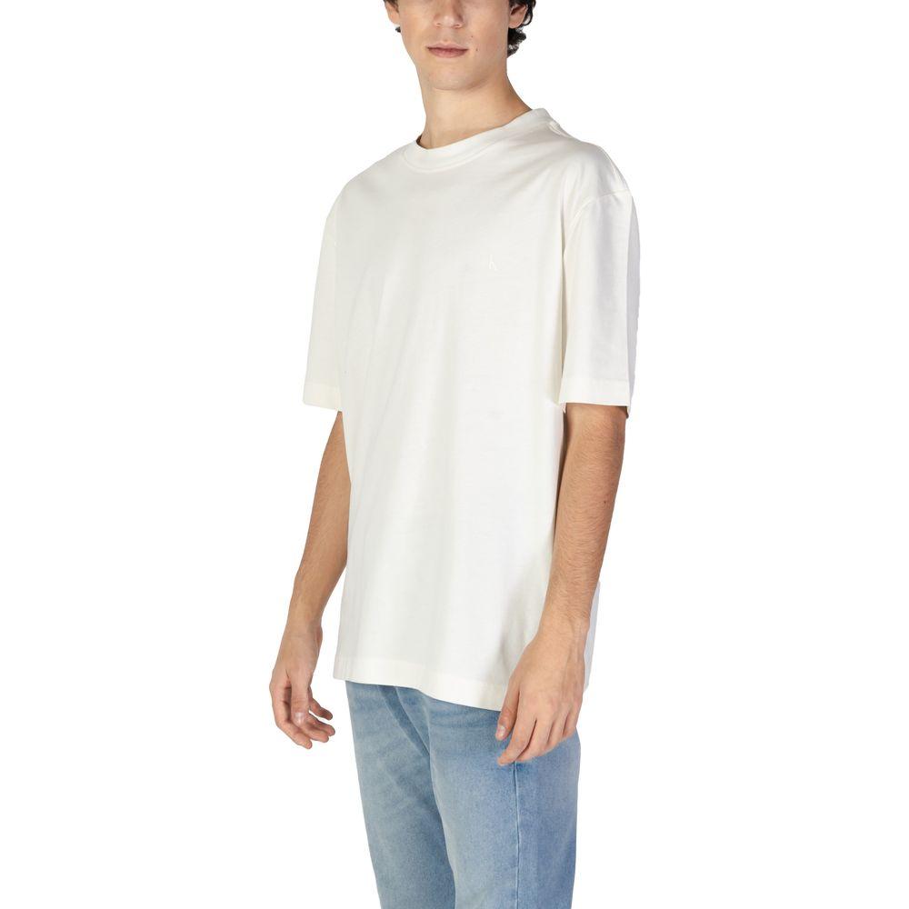 Calvin Klein Jeans Beige Recycled Cotton T-Shirt Calvin Klein Jeans Light Gray