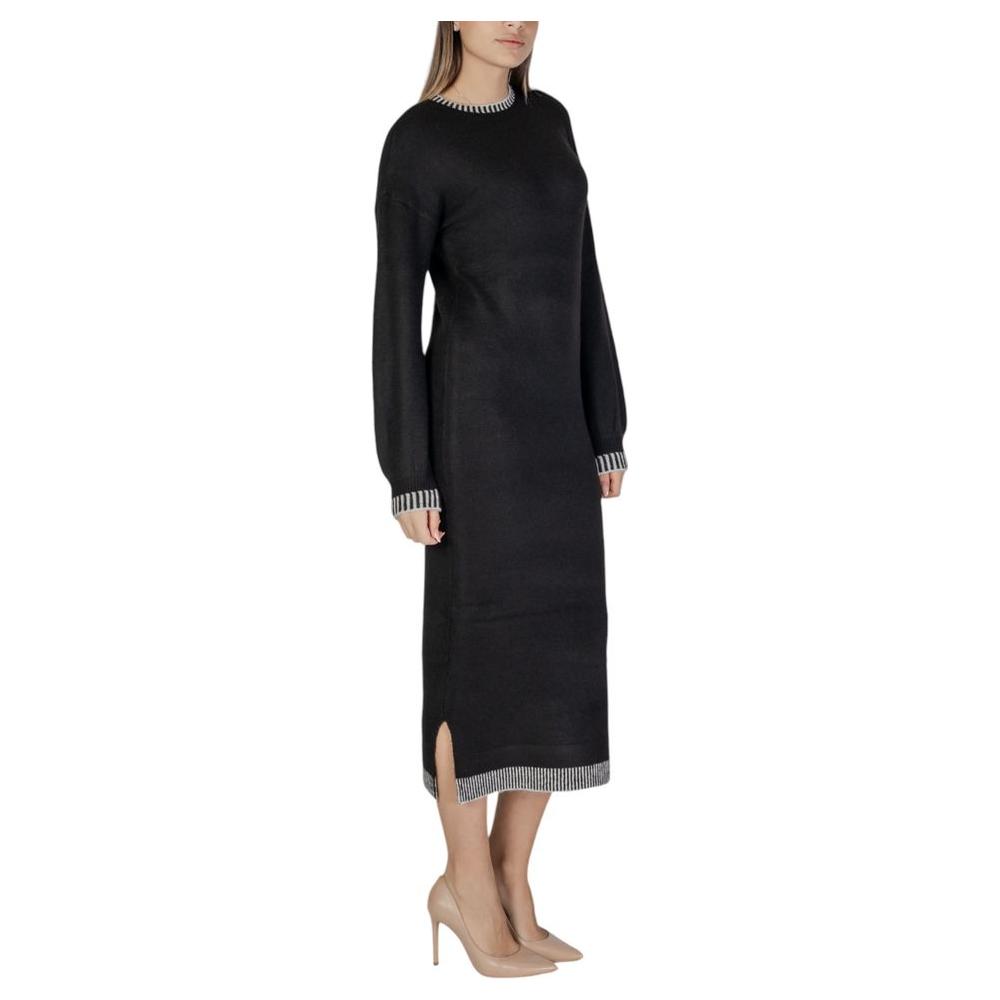 Vila Clothes Black Polyester Dress Vila Clothes Rosy Brown