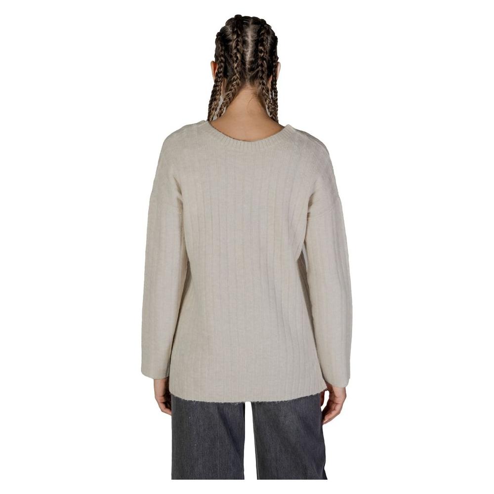 Vila Clothes Beige Acrylic Sweater Vila Clothes Gray