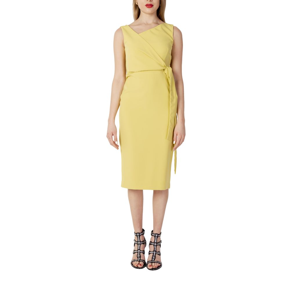 Sandro Ferrone Yellow Polyester Dress Sandro Ferrone Tan