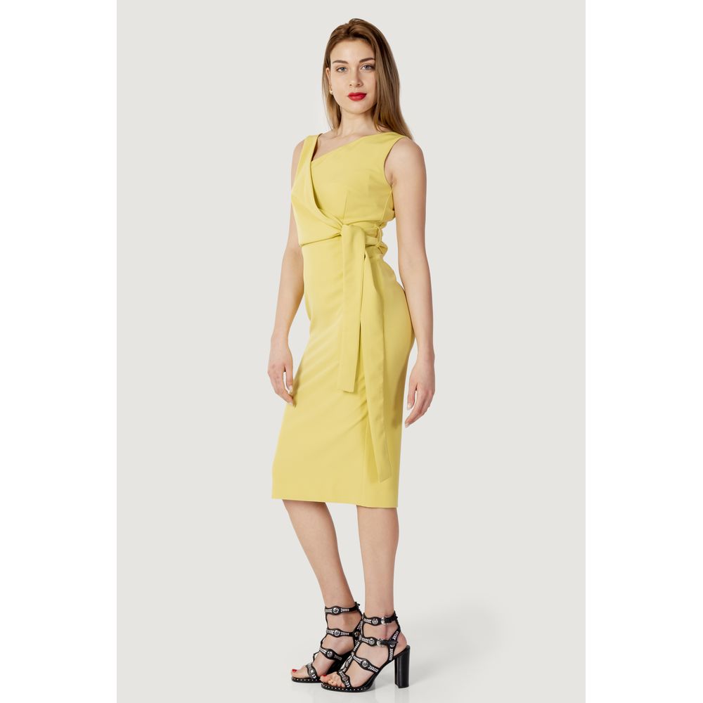 Sandro Ferrone Yellow Polyester Dress Sandro Ferrone Light Gray