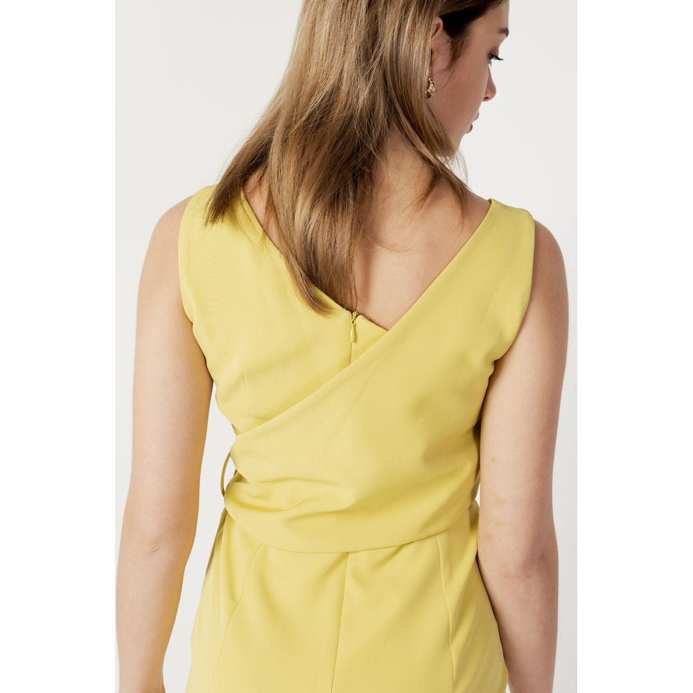 Sandro Ferrone Yellow Polyester Dress Sandro Ferrone Tan