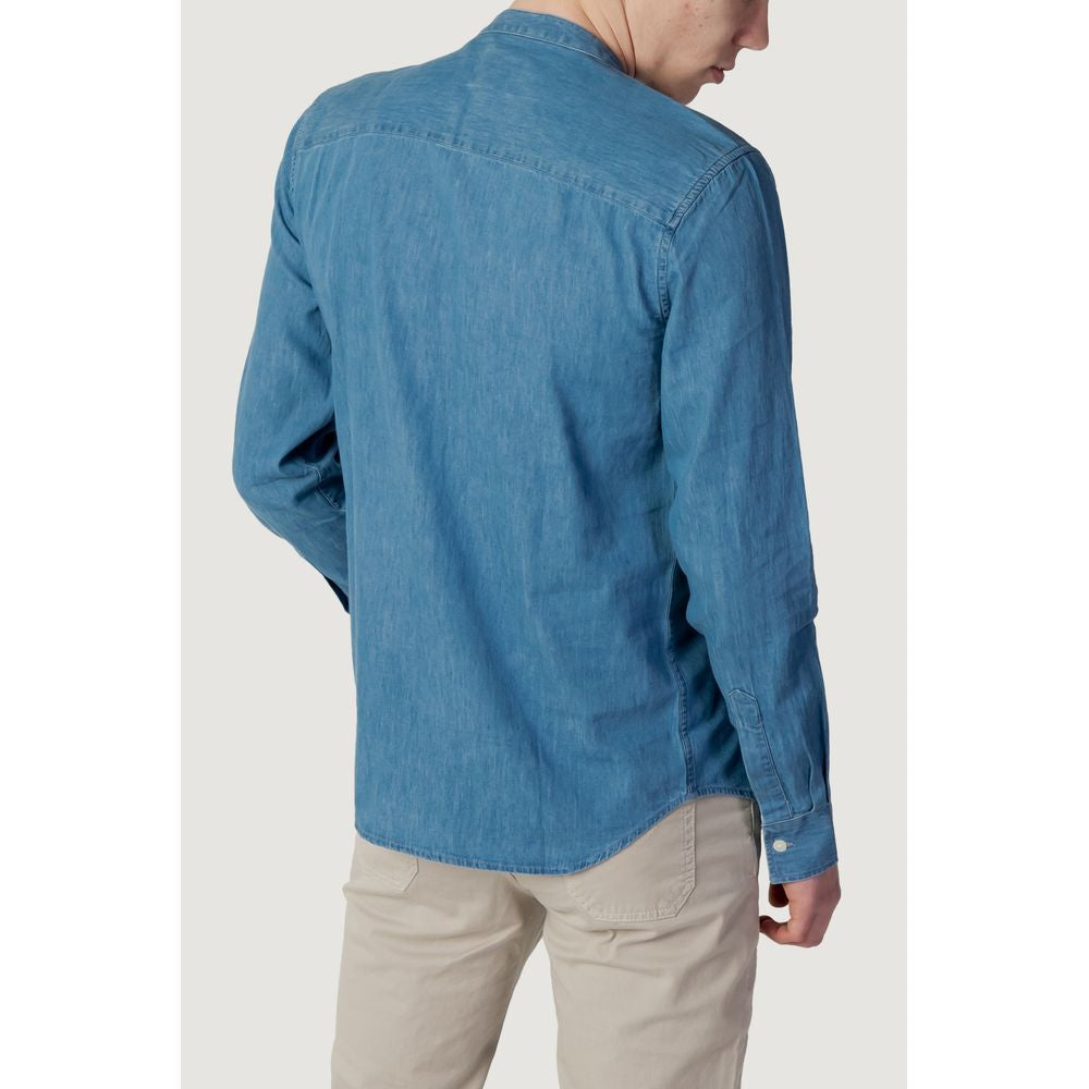 Peuterey Blue Cotton Shirt Peuterey Slate Gray