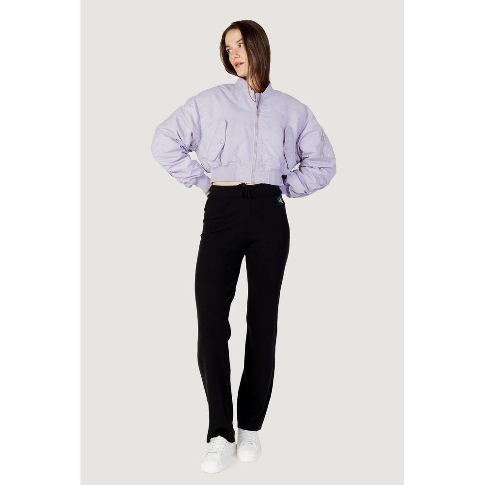 Calvin Klein Jeans Purple Polyamide Jackets & Coat Calvin Klein Jeans Light Gray