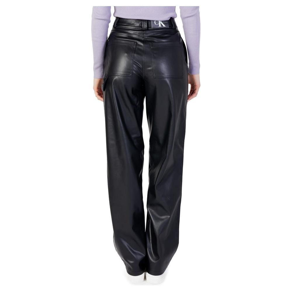 Calvin Klein Jeans Black Recycled Polyester Jeans & Pant Calvin Klein Jeans Dark Slate Gray