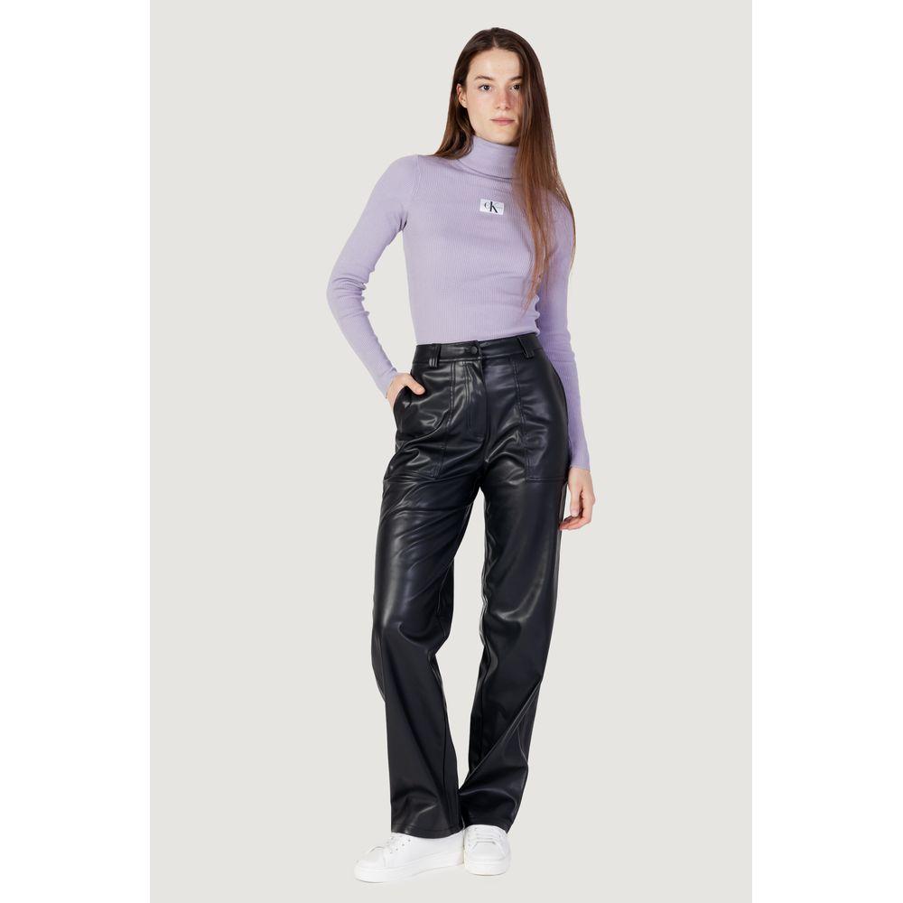 Calvin Klein Jeans Black Recycled Polyester Jeans & Pant Calvin Klein Jeans Light Gray