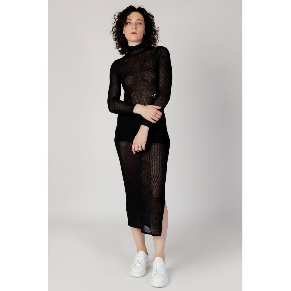 Calvin Klein Jeans Black Acrylic Dress Calvin Klein Jeans Light Gray