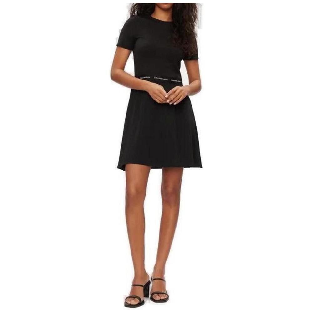 Calvin Klein Jeans Black Viscose Dress Calvin Klein Jeans Dark Slate Gray