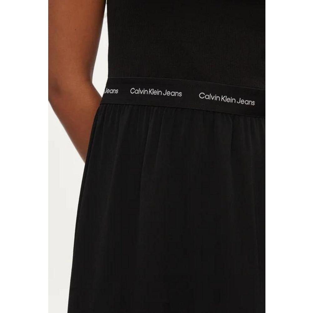 Calvin Klein Jeans Black Viscose Dress Calvin Klein Jeans Gray