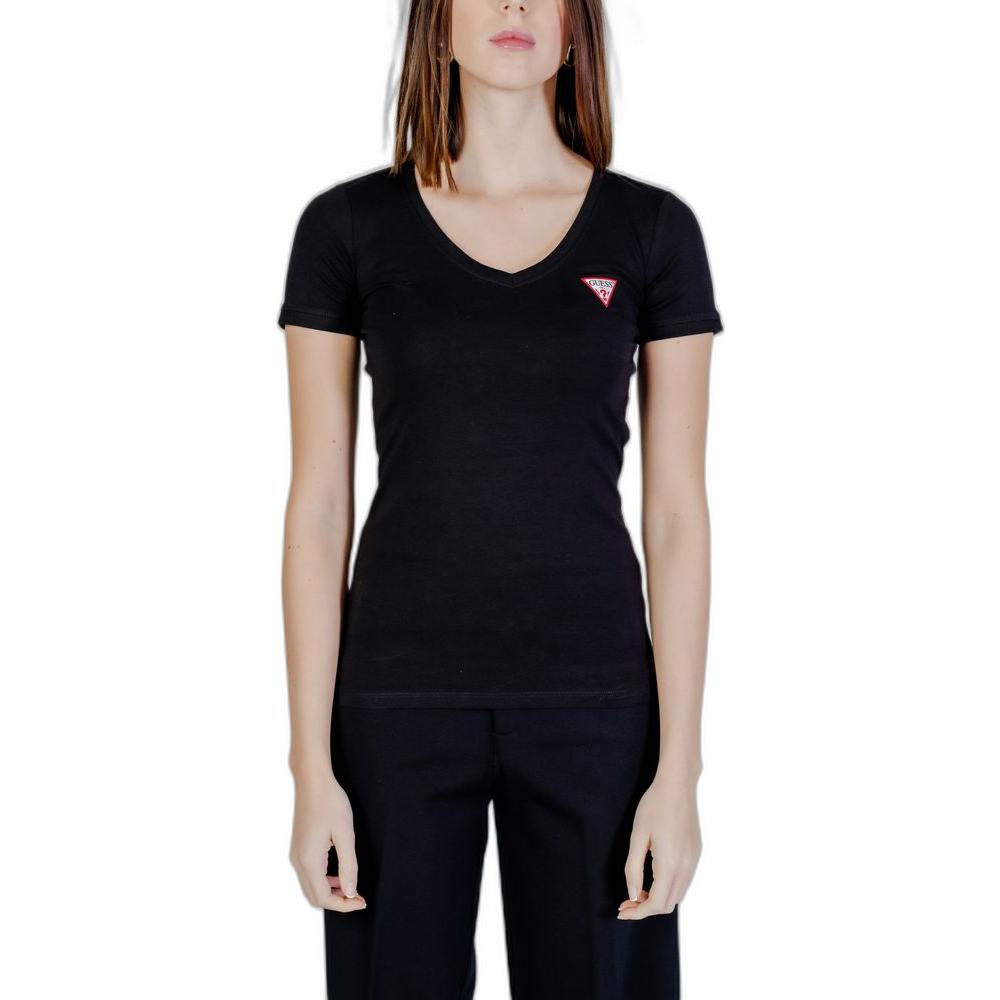 Guess Black Cotton Tops & T-Shirt Guess Black