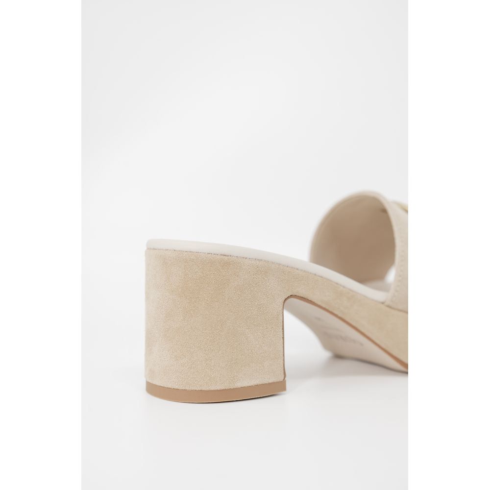 Guess Beige Suede Leather Sandal Guess Lavender