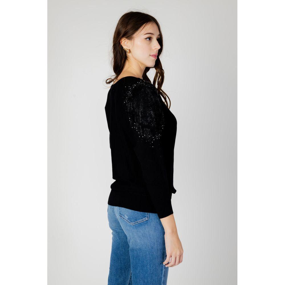 Guess Black Viscose Tops & T-Shirt Guess Light Gray