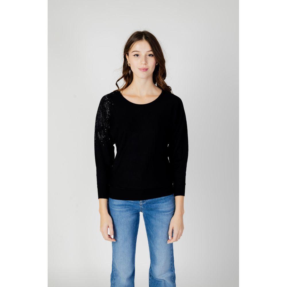 Guess Black Viscose Tops & T-Shirt Guess Light Gray