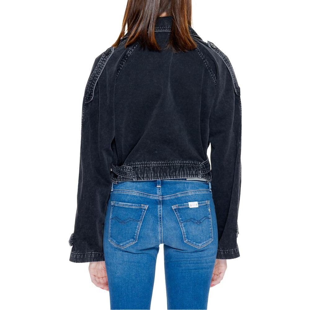 Only Black Cotton Jackets & Coat Only Dark Slate Gray