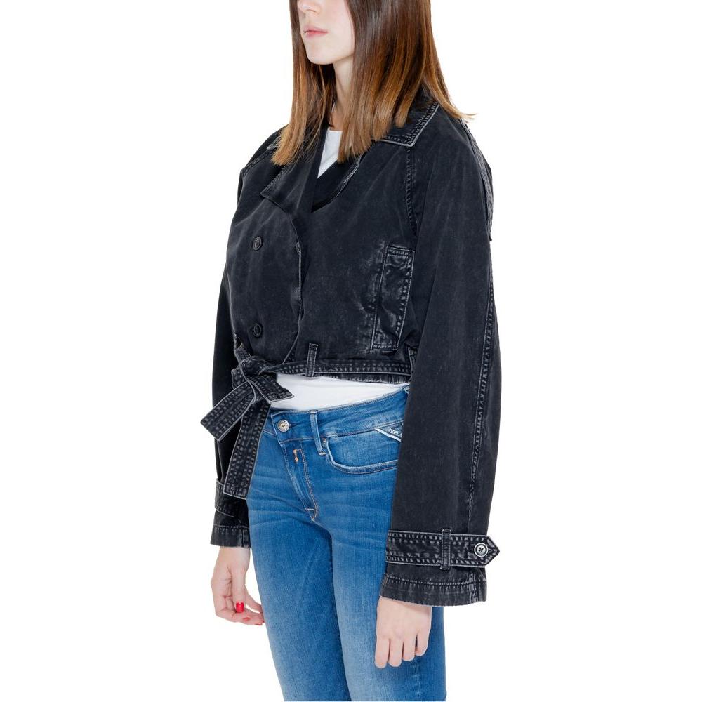 Only Black Cotton Jackets & Coat Only Dark Slate Gray