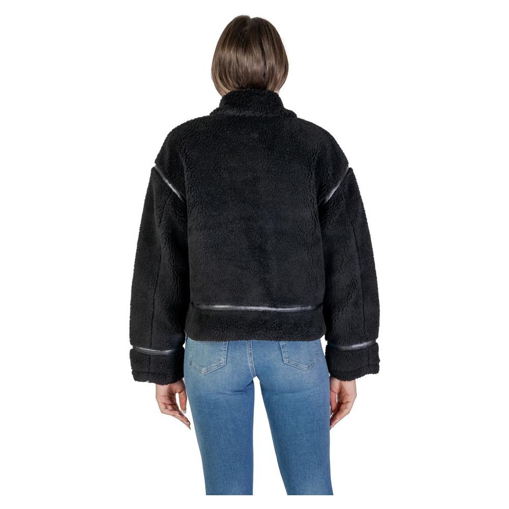 Only Black Polyester Jackets & Coat Only Black