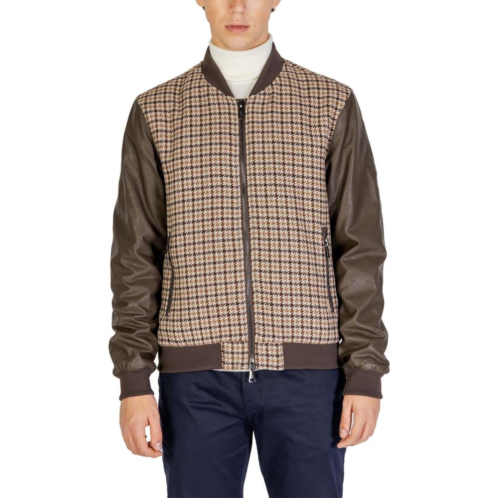 Gianni Lupo Brown Polyester Jacket Gianni Lupo Dark Slate Gray