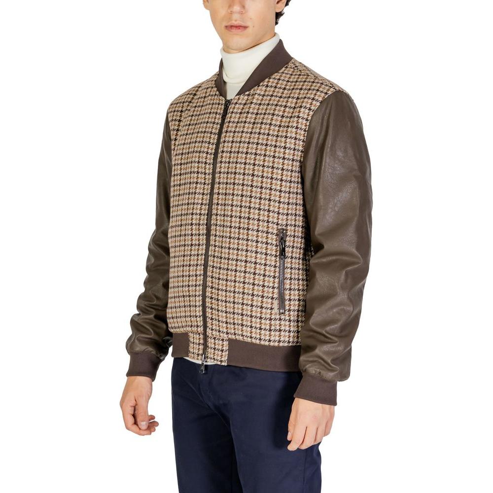 Gianni Lupo Brown Polyester Jacket Gianni Lupo Dark Slate Gray