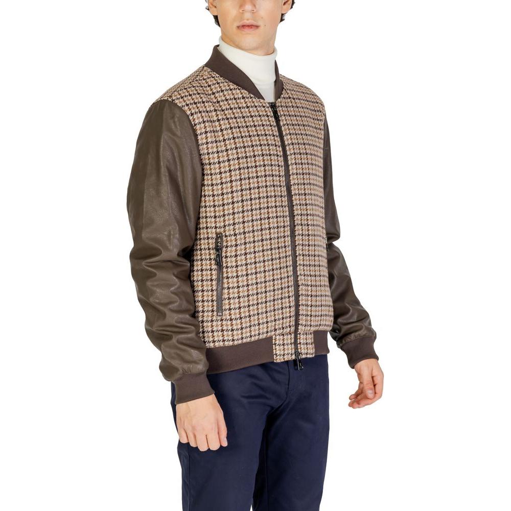 Gianni Lupo Brown Polyester Jacket Gianni Lupo Dark Slate Gray