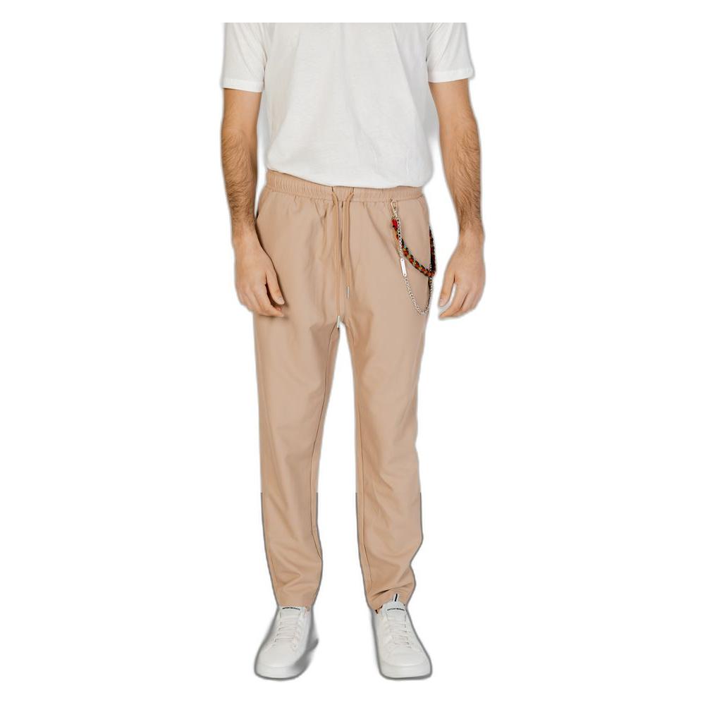 Gianni Lupo Beige Polyester Jeans & Pant Gianni Lupo Tan