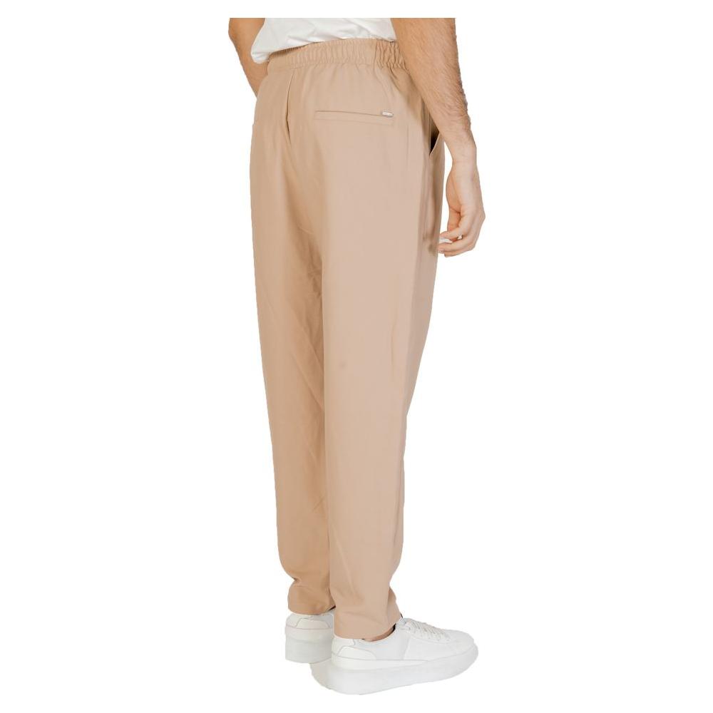 Gianni Lupo Beige Polyester Jeans & Pant Gianni Lupo Tan