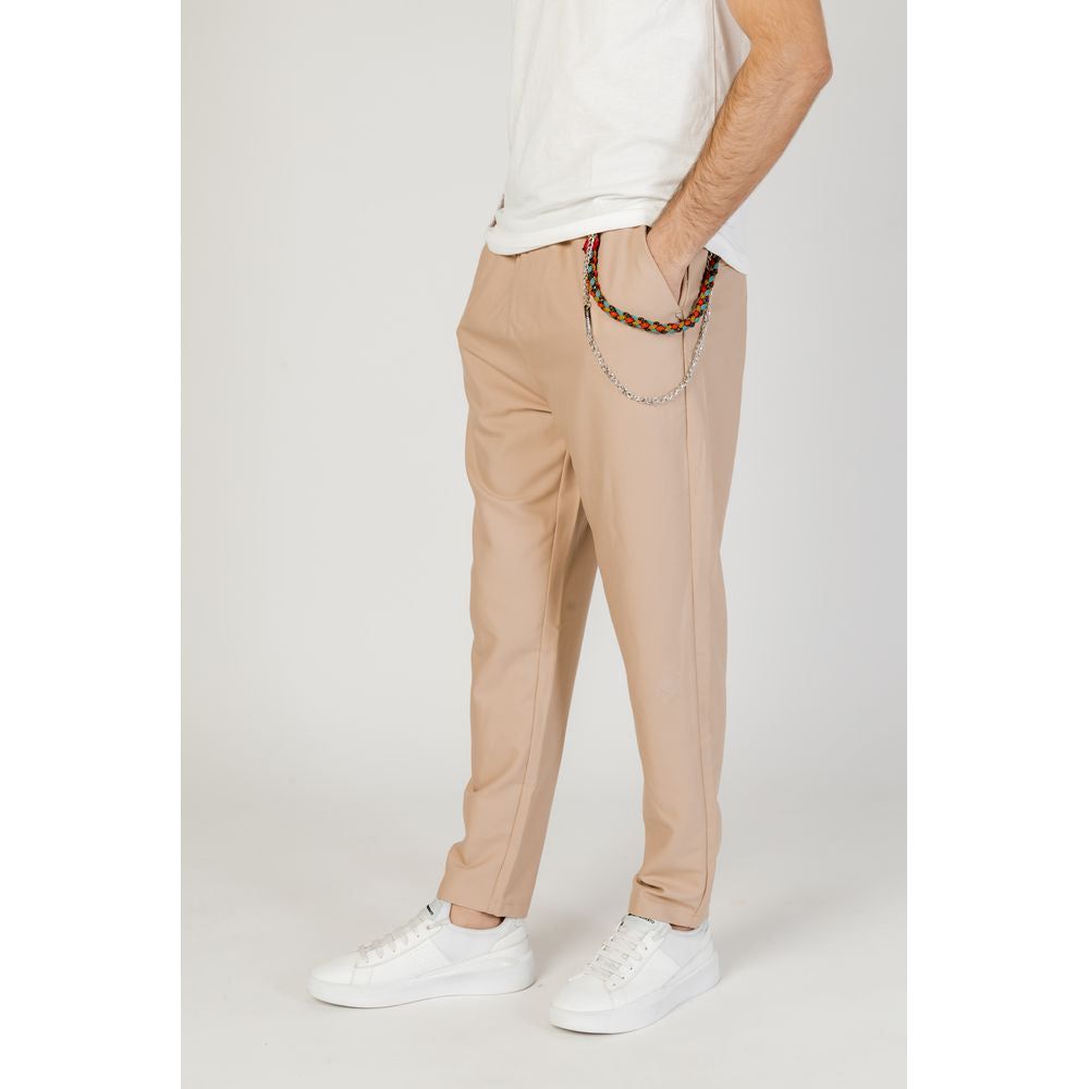 Gianni Lupo Beige Polyester Jeans & Pant Gianni Lupo Light Gray
