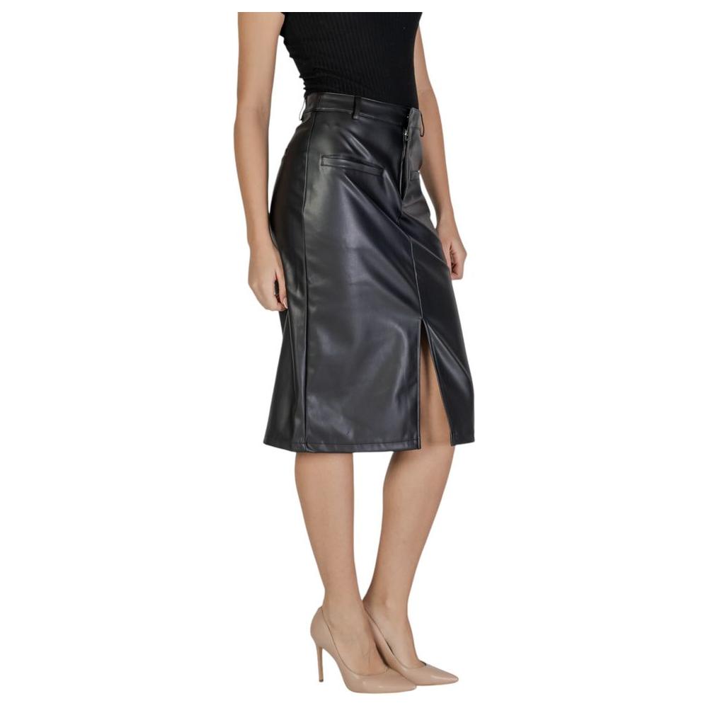 Vila Clothes Black Polyester Skirt Vila Clothes Rosy Brown