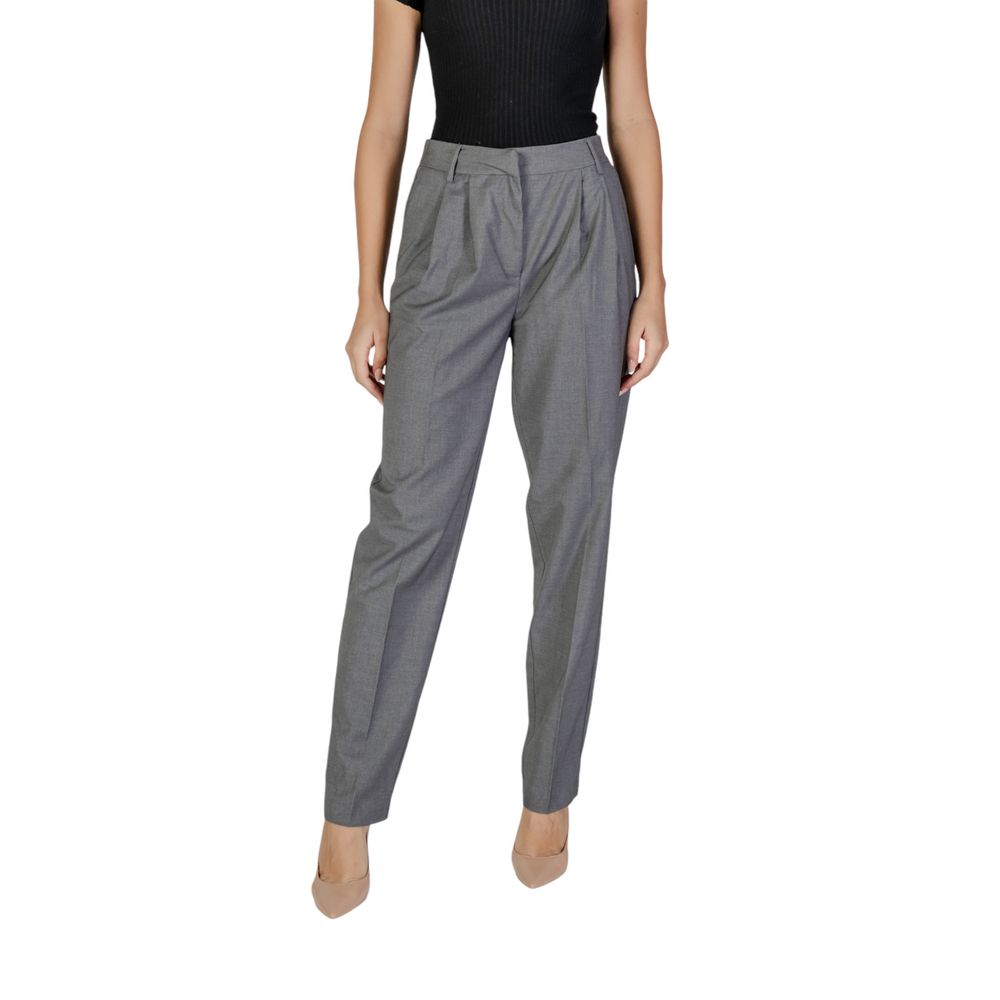 Vila Clothes Gray Polyester Jeans & Pant Vila Clothes Dim Gray