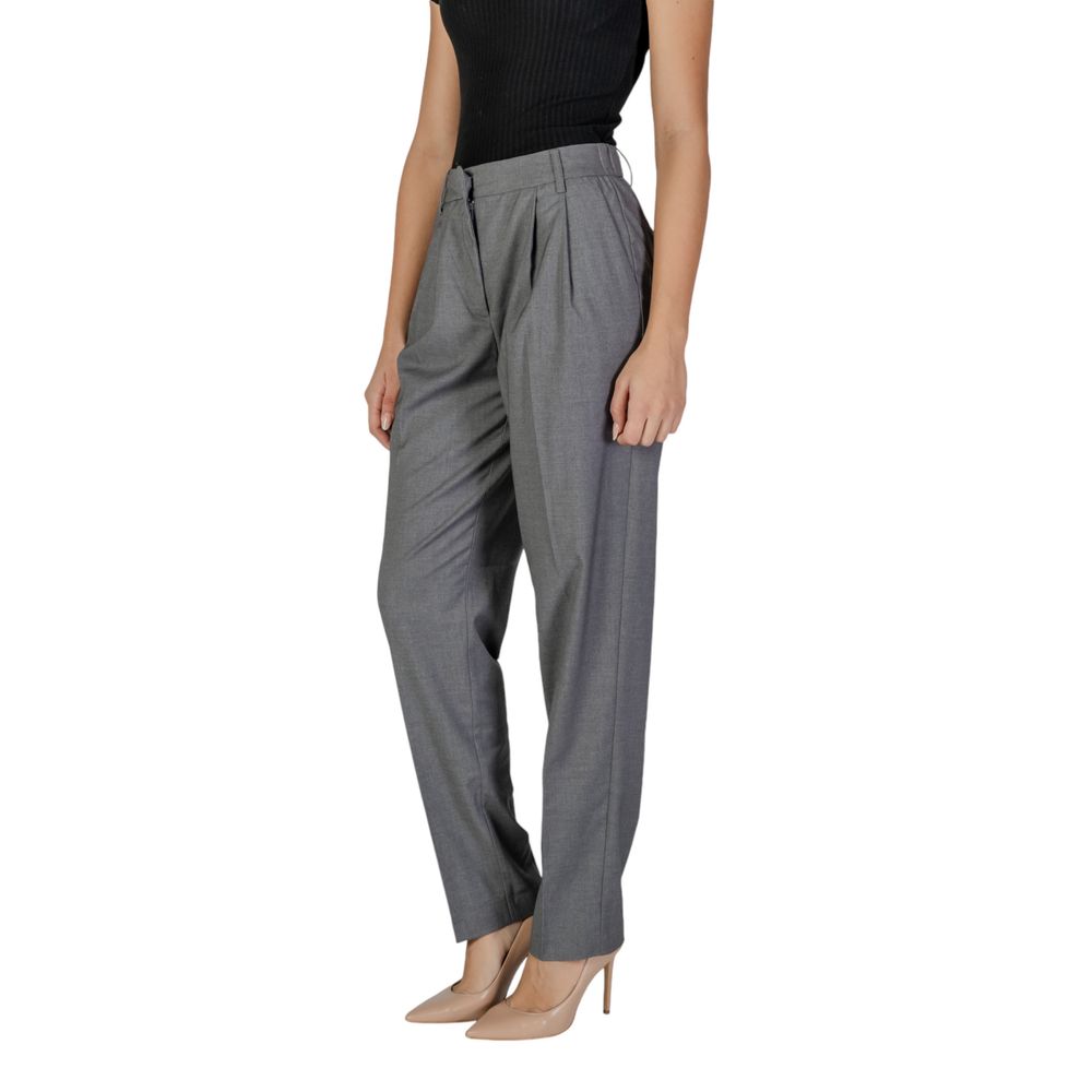 Vila Clothes Gray Polyester Jeans & Pant Vila Clothes Dim Gray