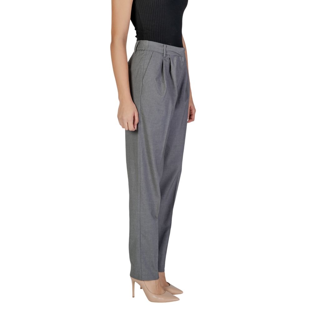 Vila Clothes Gray Polyester Jeans & Pant Vila Clothes Dim Gray