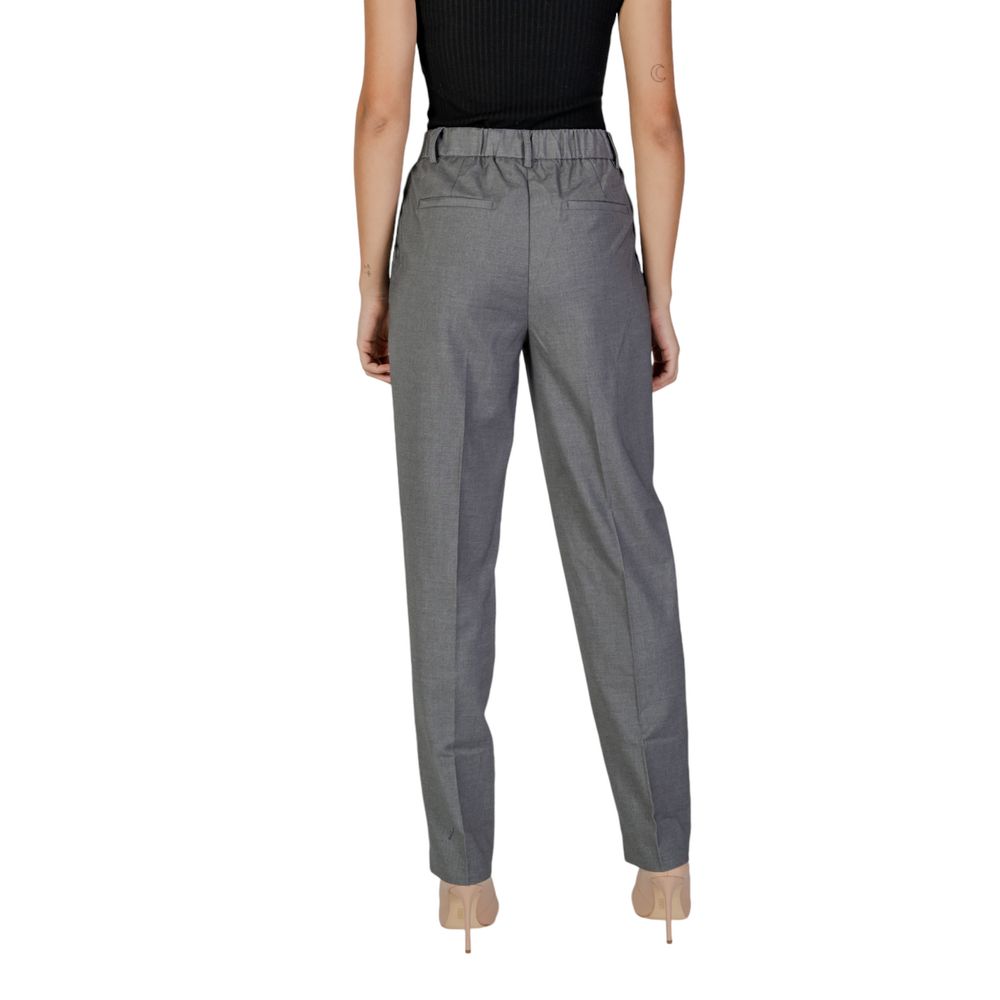 Vila Clothes Gray Polyester Jeans & Pant Vila Clothes Dim Gray