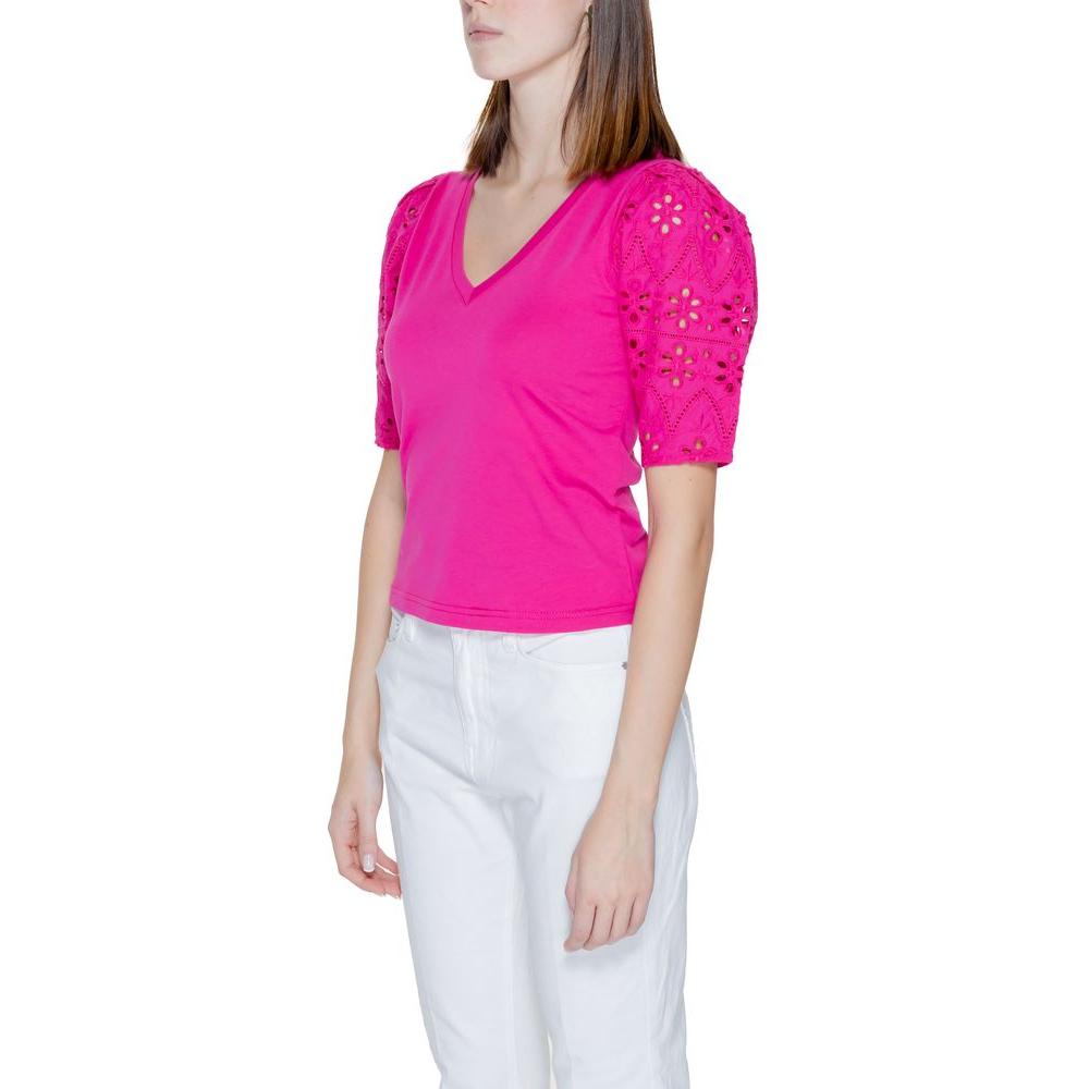Morgan De Toi Pink Cotton Tops & T-Shirt Morgan De Toi Light Gray