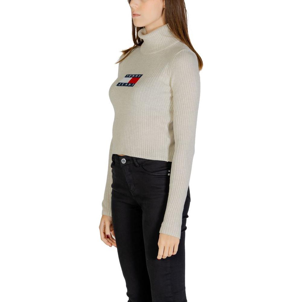 Tommy Hilfiger Jeans Beige Recycled Polyester Sweater Tommy Hilfiger Jeans Black