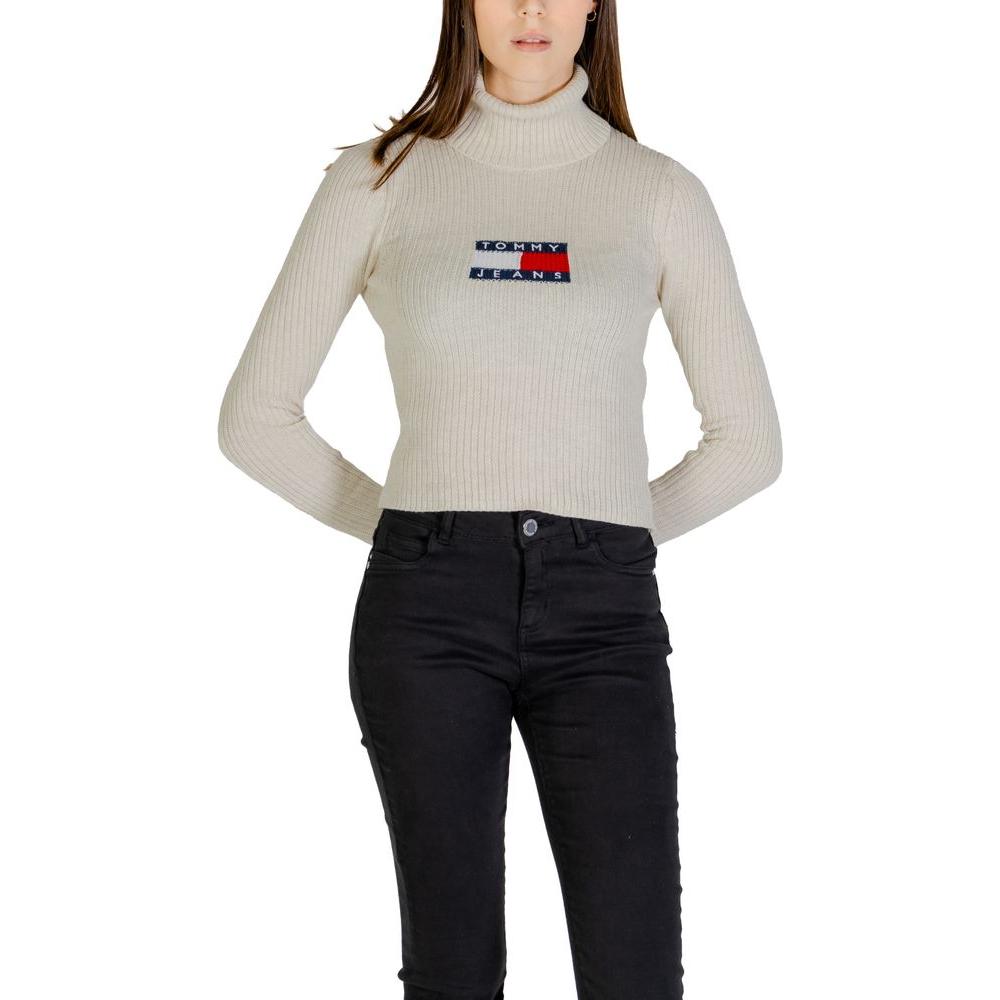 Tommy Hilfiger Jeans Beige Recycled Polyester Sweater Tommy Hilfiger Jeans Black