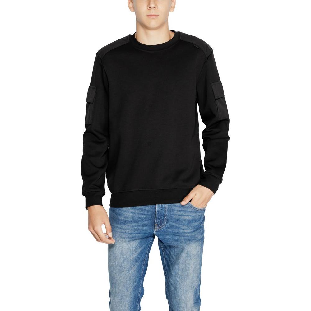 Antony Morato Black Cotton Sweater Antony Morato Black